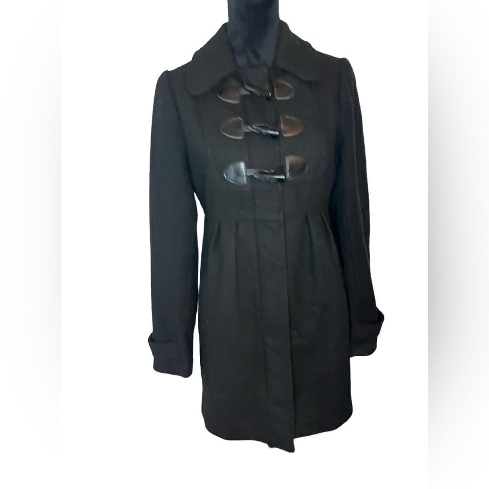JACK WOMENS BLACK TOGGLE CLOSURE DRESS COAT WOMENS SIZE MEDIUM CLASSIC COAT - Picture 6 of 11